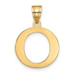 10K Polished Etched Letter O Initial Pendant - Image 3