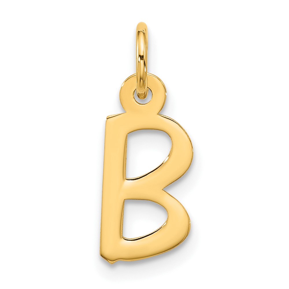 10YC1555B.jpg 10k Large Slanted Block Initial B Charm - Image 1
