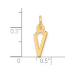10k Large Slanted Block Initial V Charm - Image 4