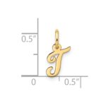 10k Small Script Initial T Charm - Image 4