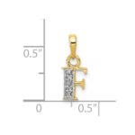 10K and Rhodium Diamond Initial F Charm - Image 3