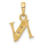 10K and Rhodium Diamond Initial N Charm - Image 4