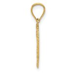 10K Polished & Textured Cut-out Heart Pendant - Image 2