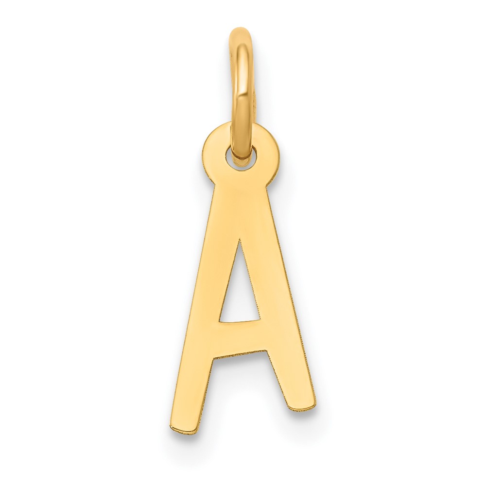 10YC644A.jpg 10k Small Slanted Block Initial A Charm - Image 1