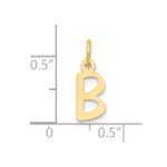 10k Small Slanted Block Initial B Charm - Image 3