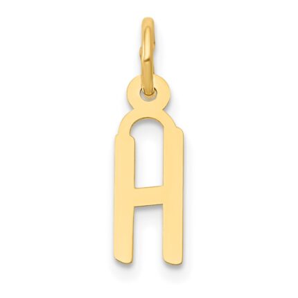 10k Small Slanted Block Initial H Charm