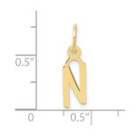 10k Small Slanted Block Initial N Charm - Image 3