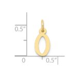 10k Small Slanted Block Initial O Charm - Image 3