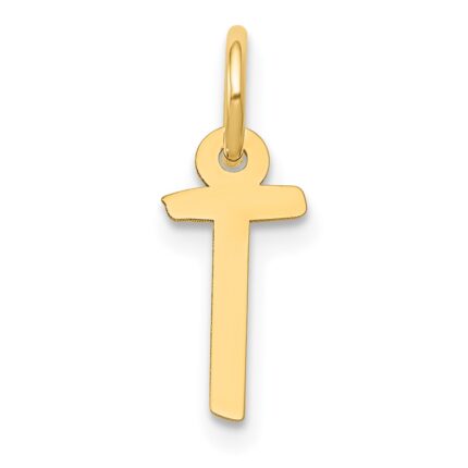 10k Small Slanted Block Initial T Charm