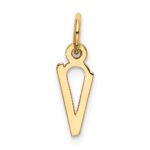 10k Small Slanted Block Initial V Charm - Image 4