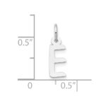 10k White Gold Small Slanted Block Initial E Char - Image 2