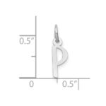 10k White Gold Small Slanted Block Initial P Char - Image 2