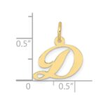 10K Small Fancy Script Initial D Charm - Image 3