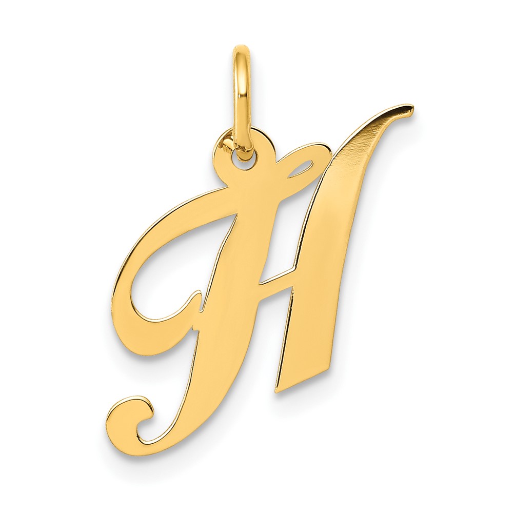 10YC650H.jpg 10K Small Fancy Script Initial H Charm - Image 1