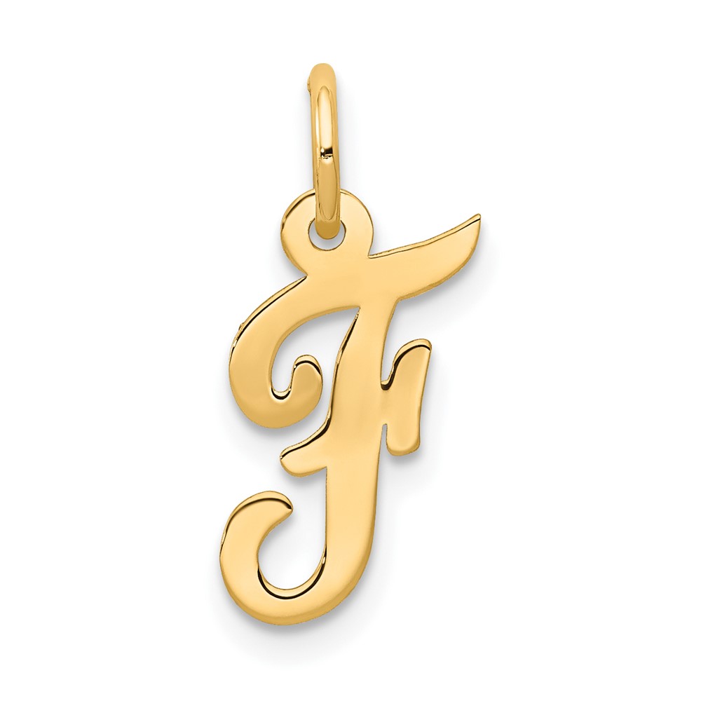 10YC658F.jpg 10k Small Script Initial F Charm - Image 1