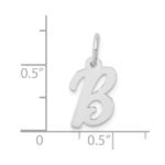 10k White Gold Small Script Initial B Charm - Image 2