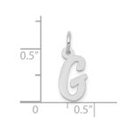 10k White Gold Small Script Initial G Charm - Image 2