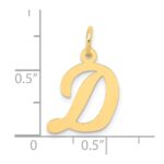 10K Medium Script Letter D Initial Charm - Image 4