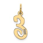 10K Medium Script Letter E Initial Charm - Image 3