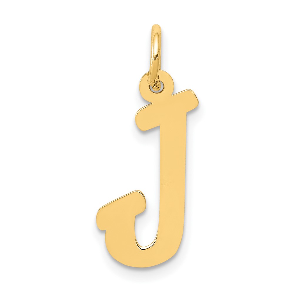 10YC660J.jpg 10K Medium Script Letter J Initial Charm - Image 1