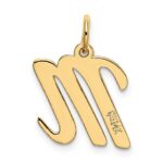 10K Medium Script Letter M Initial Charm - Image 3