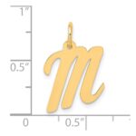 10K Medium Script Letter M Initial Charm - Image 4