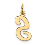 10K Medium Script Letter S Initial Charm - Image 3