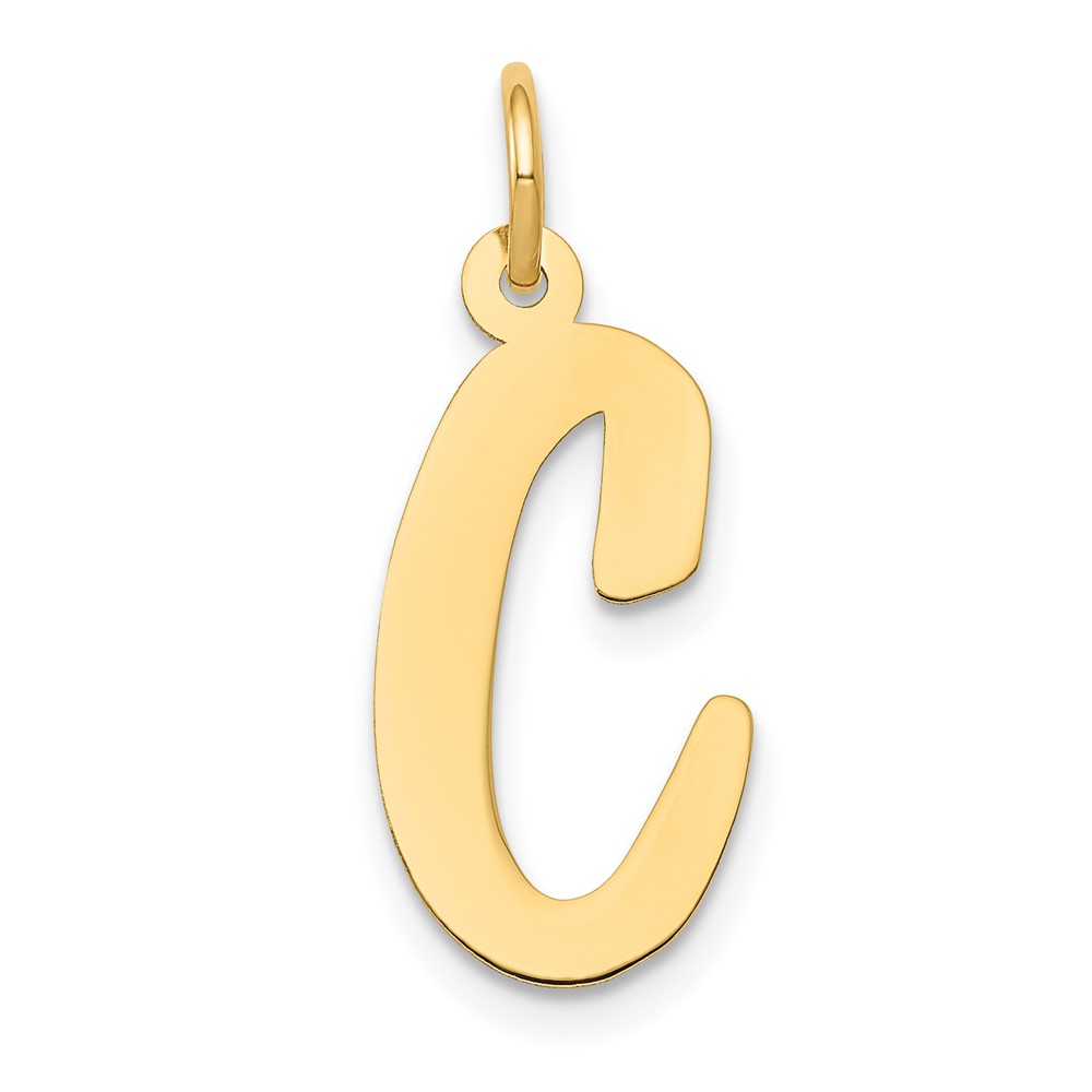10YC662C.jpg 10k Large Script Letter C Initial Charm - Image 1