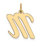 10k Large Script Letter M Initial Charm - Image 3