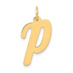 10k Large Script Letter P Initial Charm