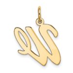 10k Large Script Letter W Initial Charm - Image 3