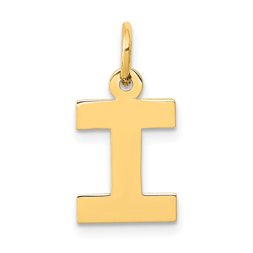 10YC664I.jpg 10k Small Block Initial I Charm - Image 1