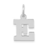 10k White Gold Small Block Initial E Charm