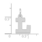 10k White Gold Small Block Initial L Charm - Image 2