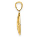 10k Polished Peace Sign Circle Pendant - Image 2