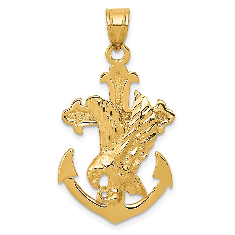 10ZC1408.jpg 10k Mariners Cross w/Eagle Pendant - Image 1