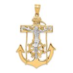 10k Two-tone Mariner's Crucifix Pendant