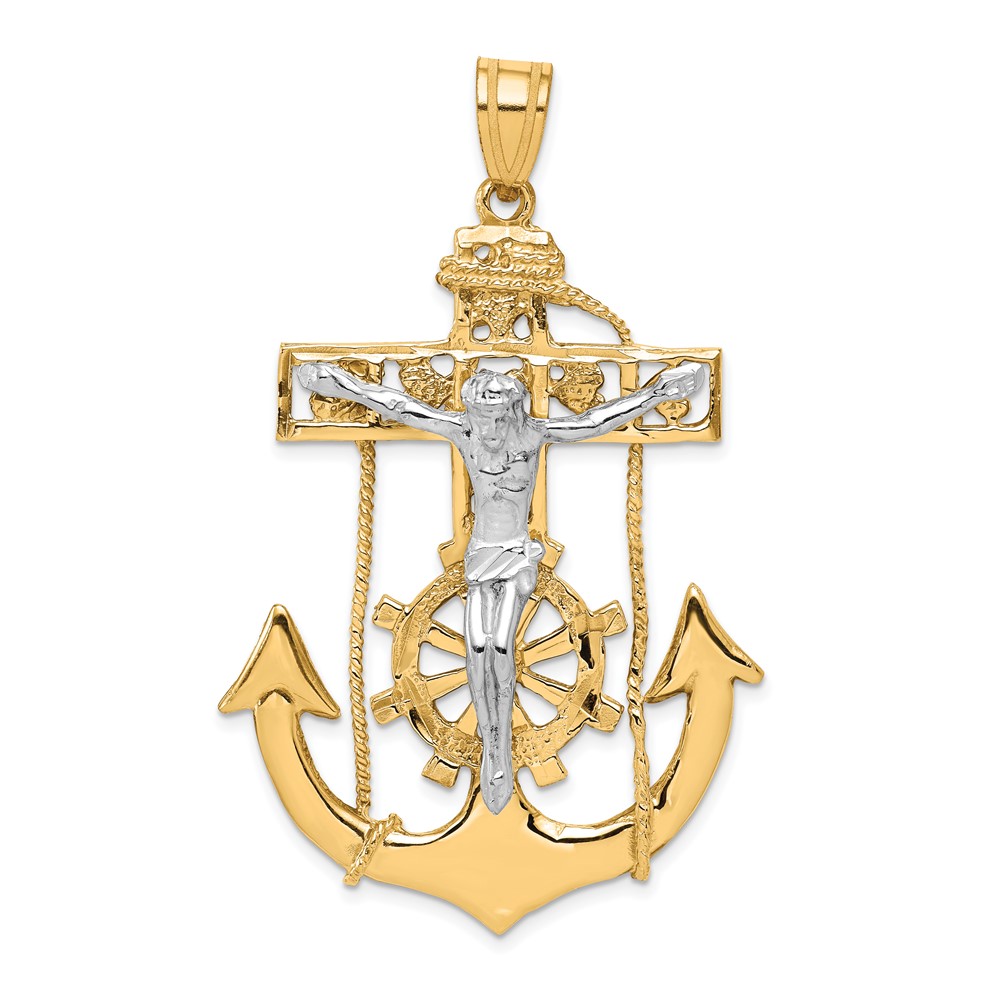 10ZC1419.jpg 10k Two-tone Mariner's Crucifix Pendant - Image 1