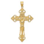 10k INRI Fleur De Lis Crucifix Pendant