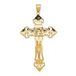 10k INRI Fleur De Lis Crucifix Pendant - Image 4