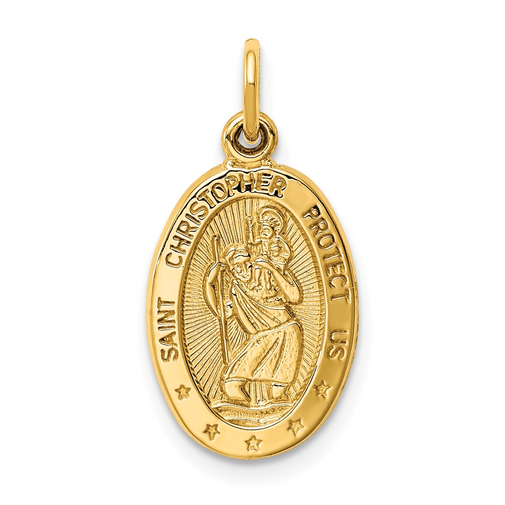 10ZC821.jpg 10k Saint Christopher Medal Charm - Image 1