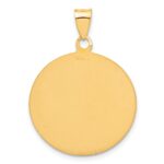 18k Polished and Satin Solid Large Saint Christopher Medal Round Pendant - Image 3