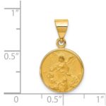 18k Polished and Satin Solid Guardian Angel Medal Pendant - Image 3