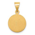 18K Polished and Satin Solid Saint Jude Thaddeus Medal Round Pendant - Image 4