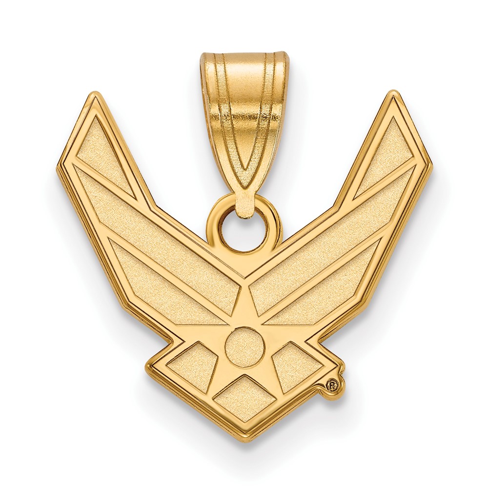 4Y003USAF.jpg 14k Gold LogoArt U.S. Air Force Medium Pendant - Image 1