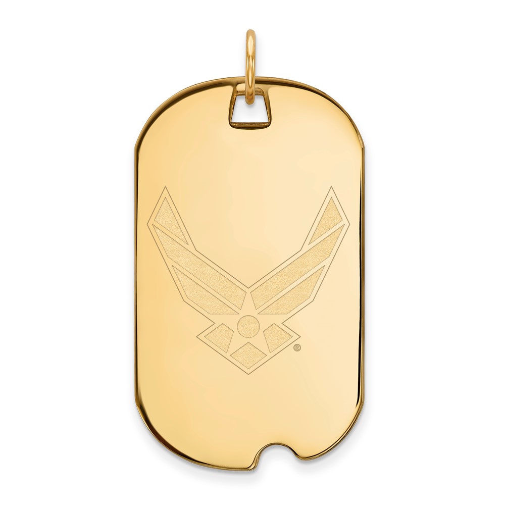 4Y024USAF.jpg 14k Gold LogoArt U.S. Air Force Large Dog Tag - Image 1