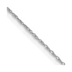 14K White Gold Carded .5mm Cable Rope with Spring Ring Clasp Chain