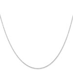 14K White Gold Carded .5mm Cable Rope with Spring Ring Clasp Chain - Image 3