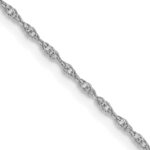 14K White Gold Carded .95mm Cable Rope with Spring Ring Clasp Chain