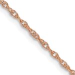 14K Rose Gold Carded 1.15mm Cable Rope with Spring Ring Clasp Chain